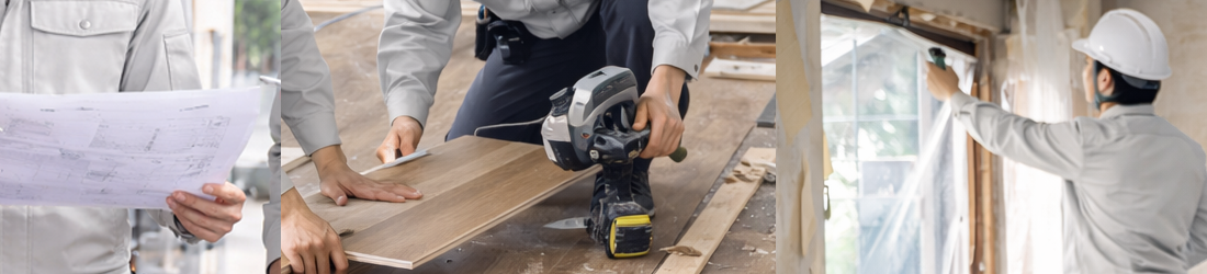 建築板金工事準備中